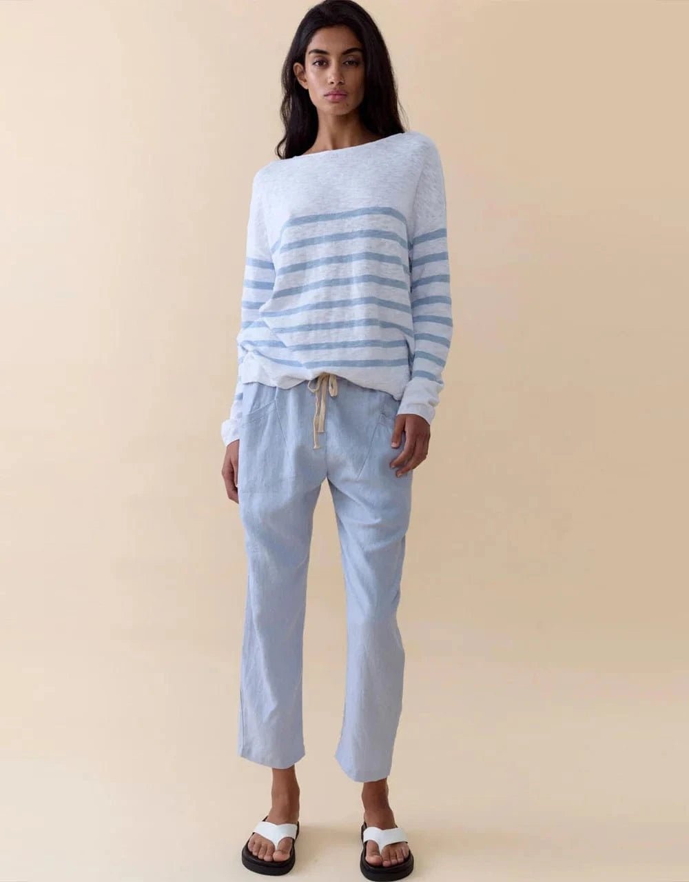 Buy Little Lies - Luxe Linen Pant - Chambray by Little Lies - at Hamish + Grace