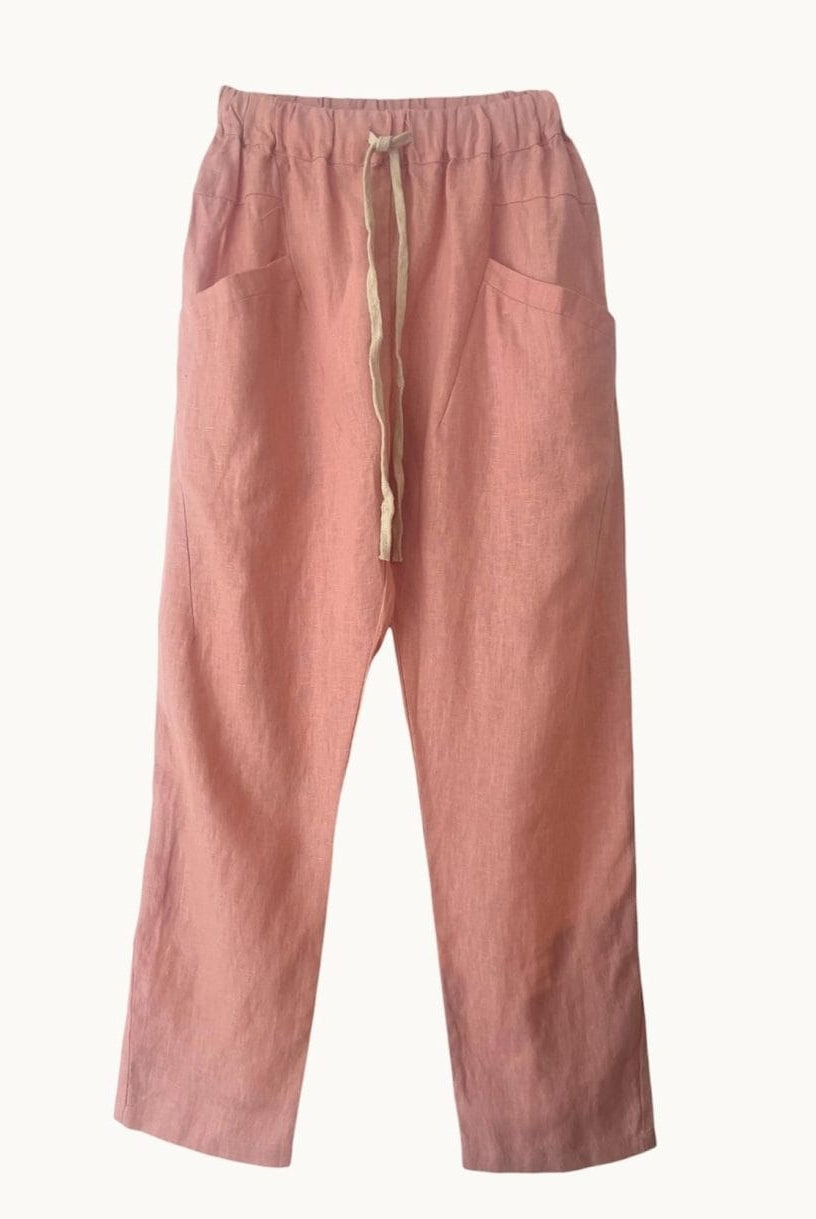 Buy Little Lies - Luxe Linen Pant - Salmon by Little Lies - at Hamish + Grace