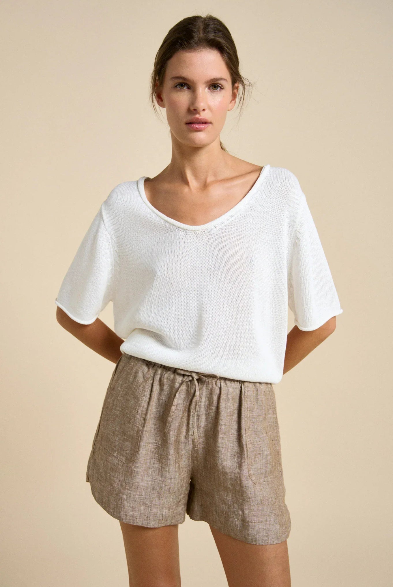 Buy Little Lies - Scoop Spring Tee – White by Little Lies - at Hamish + Grace