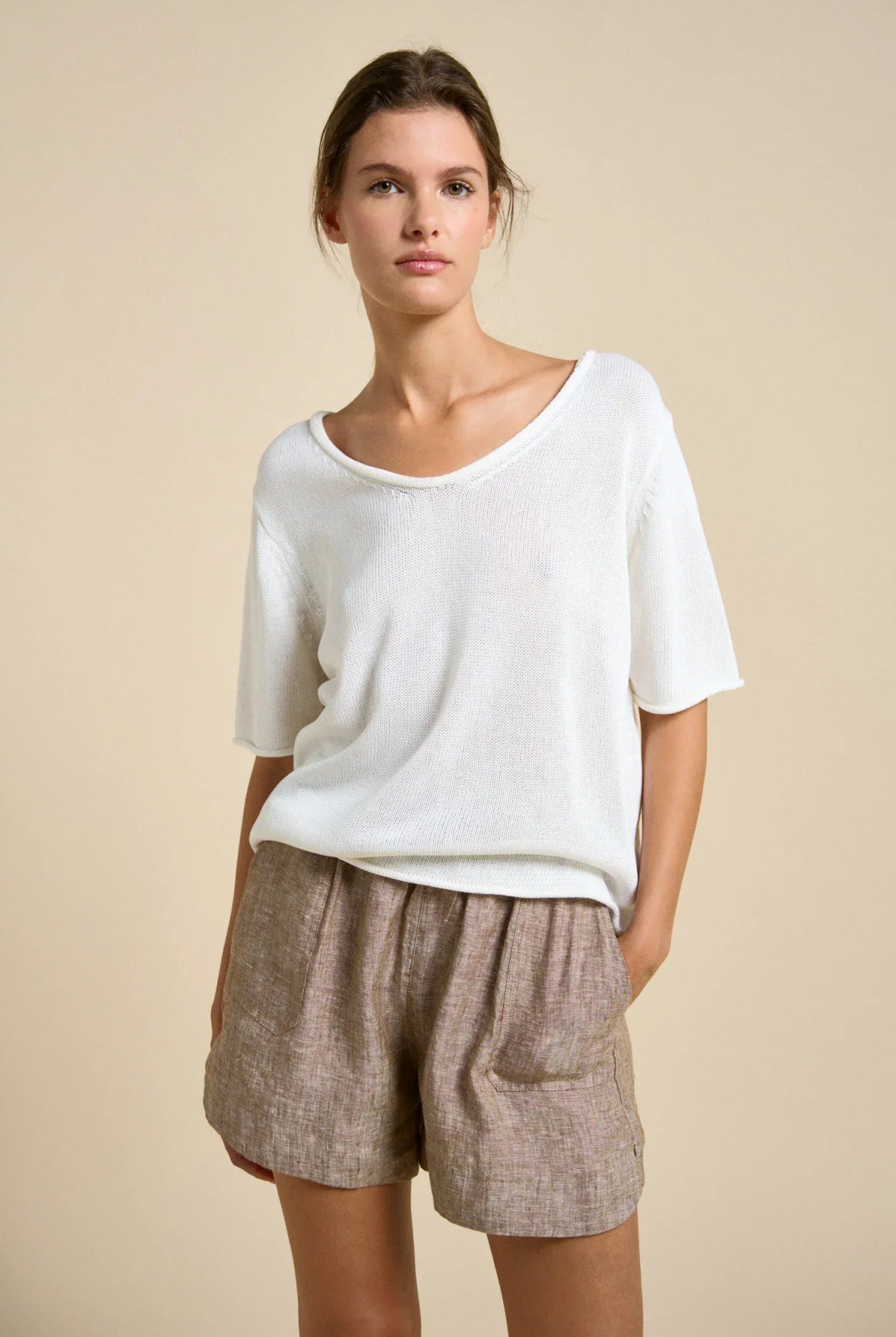 Buy Little Lies - Scoop Spring Tee – White by Little Lies - at Hamish + Grace