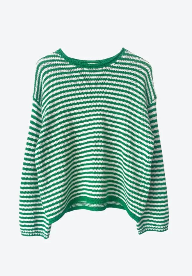 Buy Little Lies - Seaside Sweater - Green Stripe - K25061301 by Little Lies - at Hamish + Grace