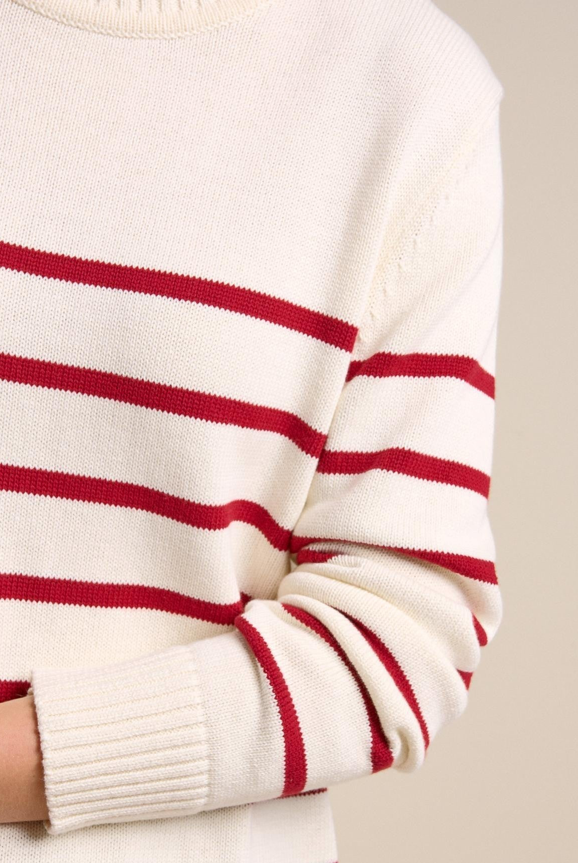 Buy Little Lies - Serena Sweater – Cherry Stripe by Little Lies - at Hamish + Grace