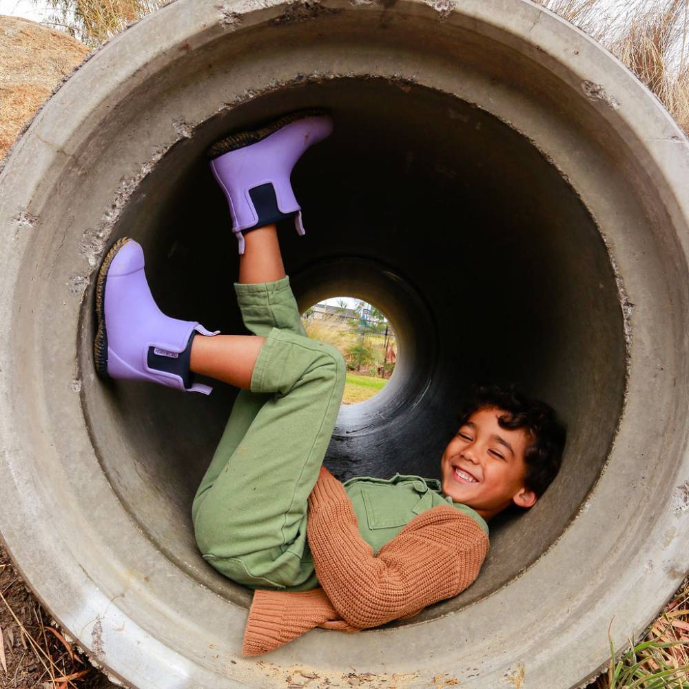 Buy Merry People - Bobbi Kids Gumboot - Lavender & Navy by Merry People - at Hamish + Grace