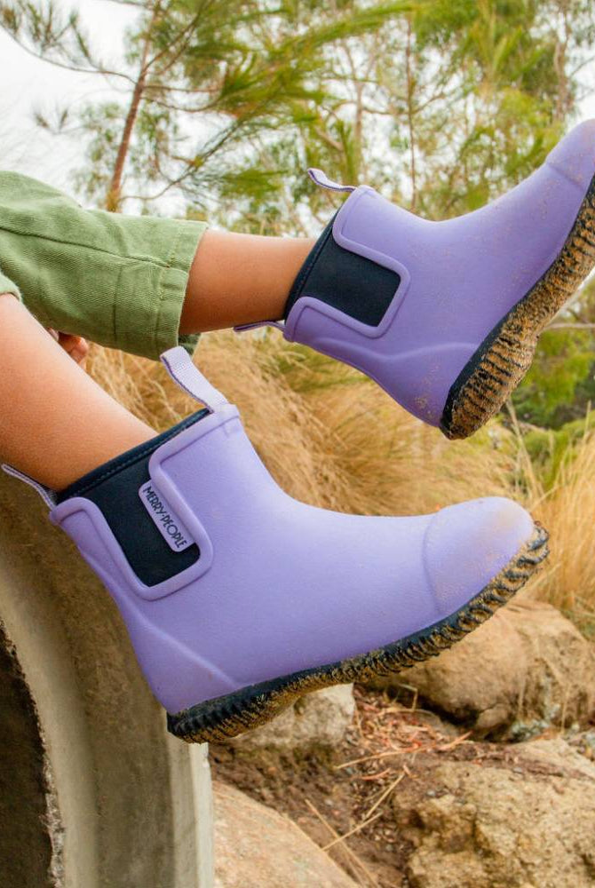 Buy Merry People - Bobbi Kids Gumboot - Lavender & Navy by Merry People - at Hamish + Grace