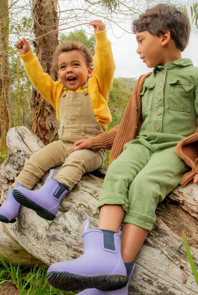 Buy Merry People - Bobbi Kids Gumboot - Lavender & Navy by Merry People - at Hamish + Grace