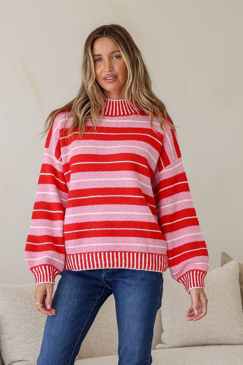 Buy Miss Marlow - Tilly Knit - Red/Pink by Miss Marlow - at Hamish + Grace