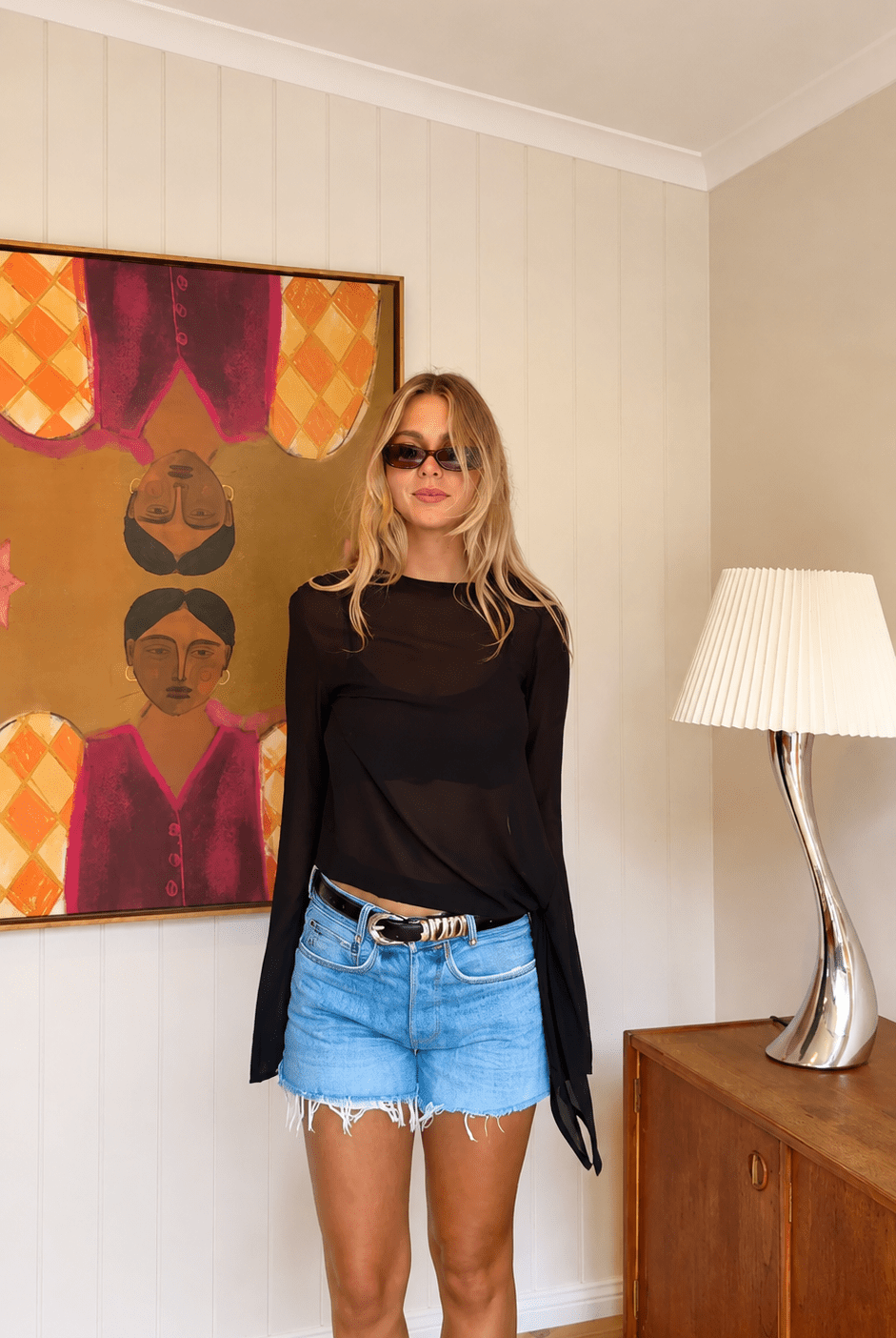 Buy Molten Silver Loop Belt – Black by Aelia - at Hamish + Grace