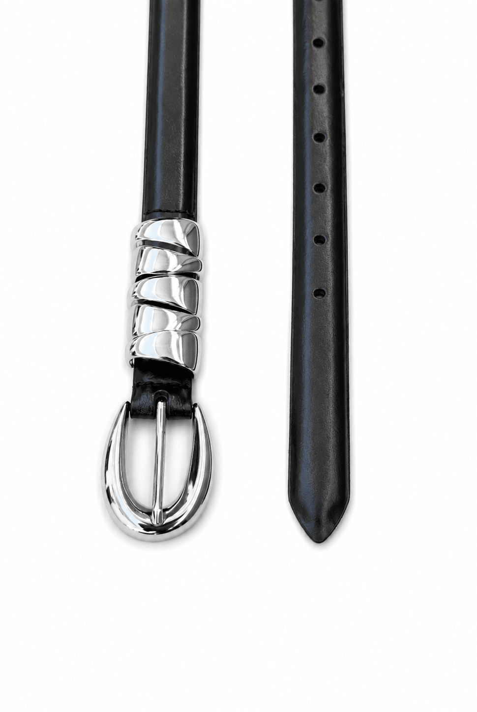 Buy Molten Silver Loop Belt – Black by Aelia - at Hamish + Grace