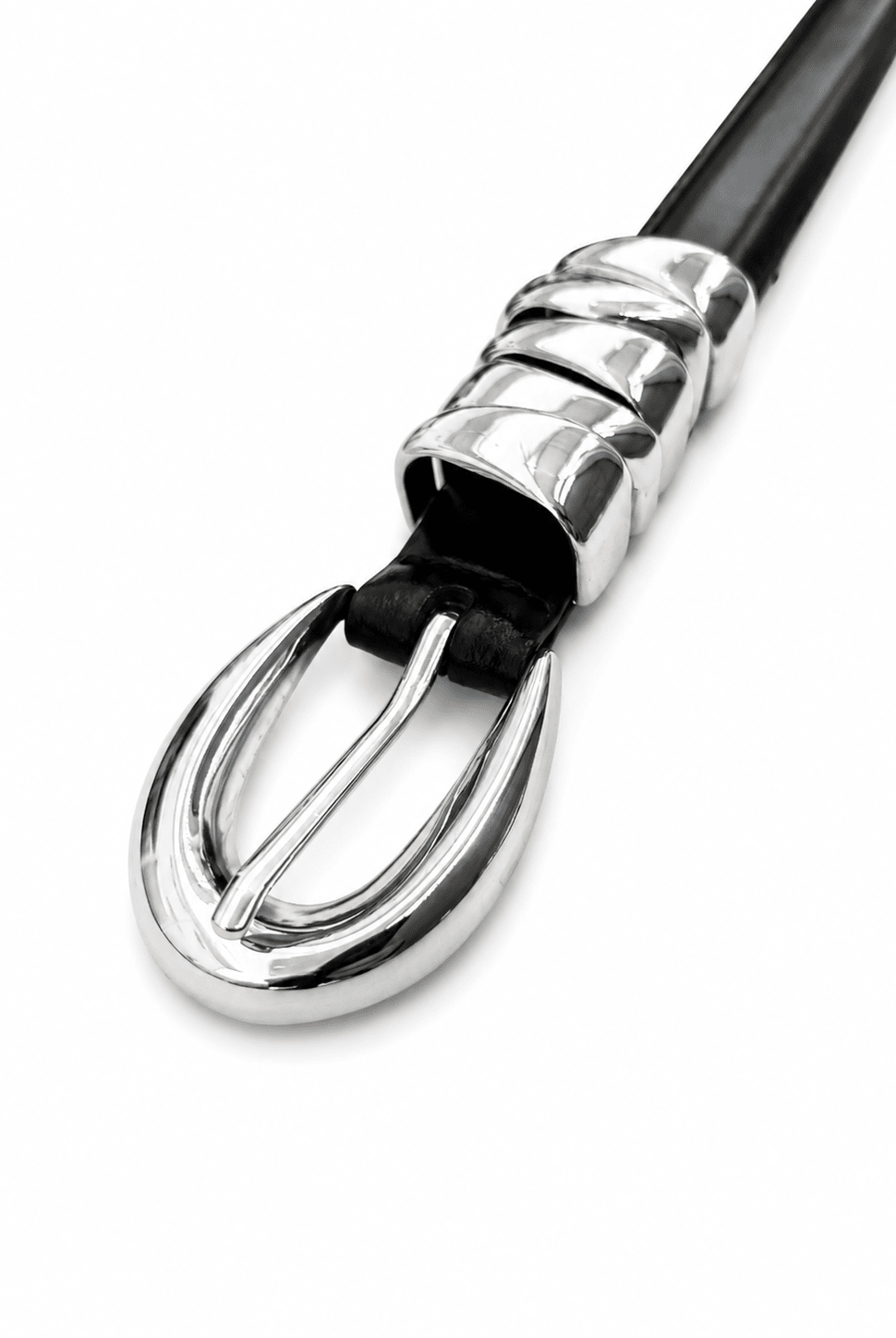 Buy Molten Silver Loop Belt – Black by Aelia - at Hamish + Grace