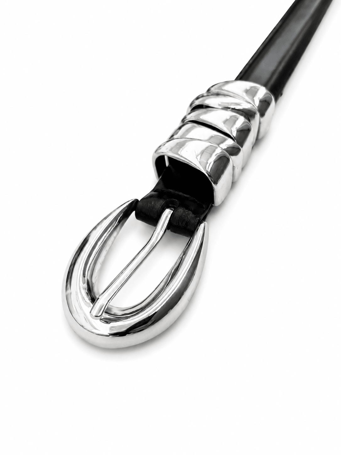 Buy Molten Silver Loop Belt – Black by Aelia - at Hamish + Grace