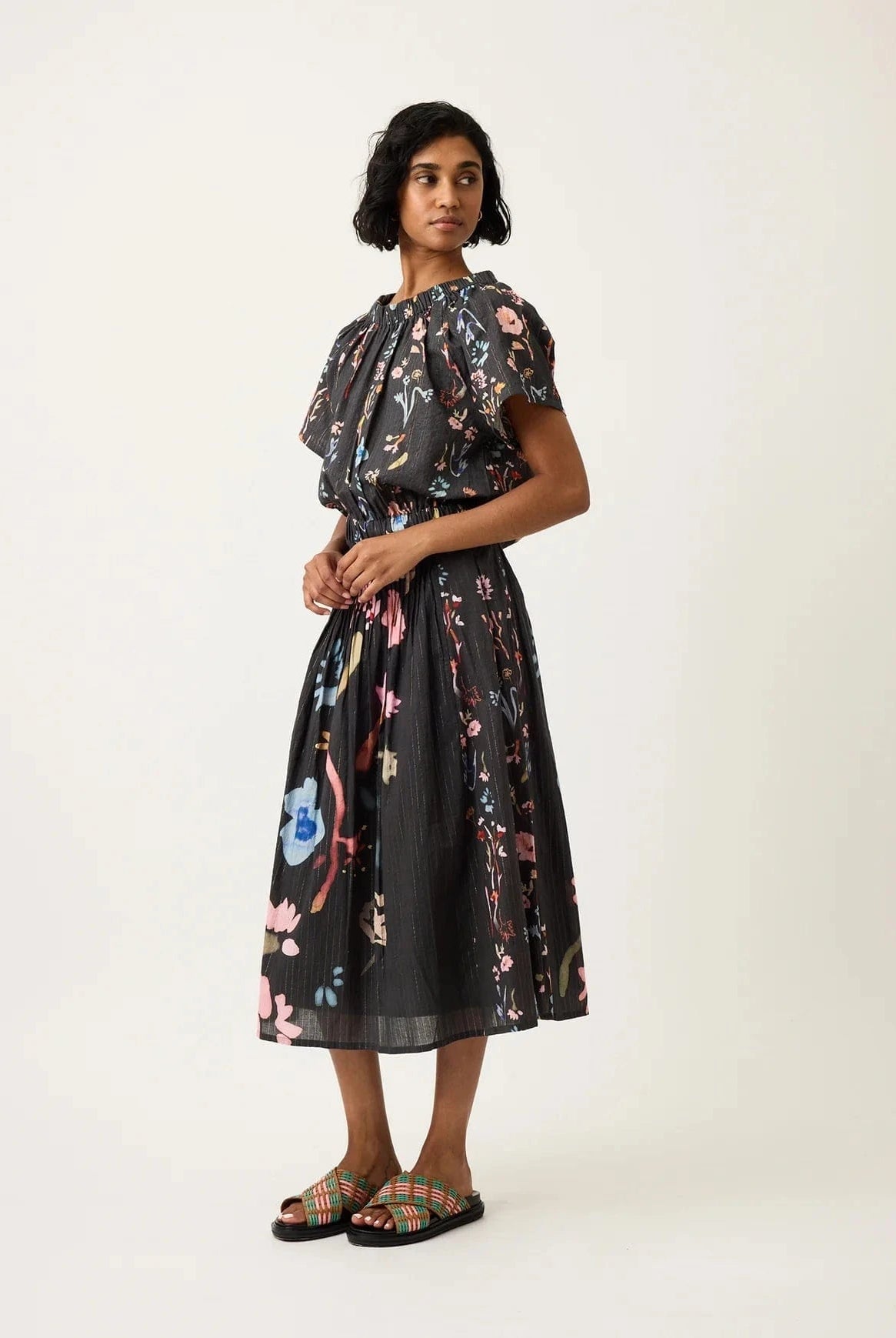 Buy Nancybird - Alma Yoke Skirt - Watercolour Charcoal by Nancybird - at Hamish + Grace