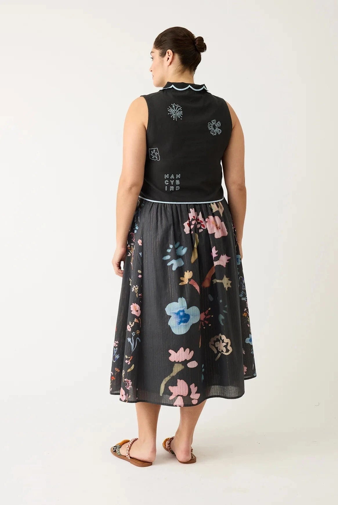 Buy Nancybird - Alma Yoke Skirt - Watercolour Charcoal by Nancybird - at Hamish + Grace