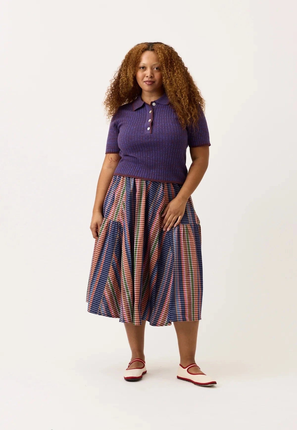 Nancybird Fashion Nancybird - Eula Line Check Skirt