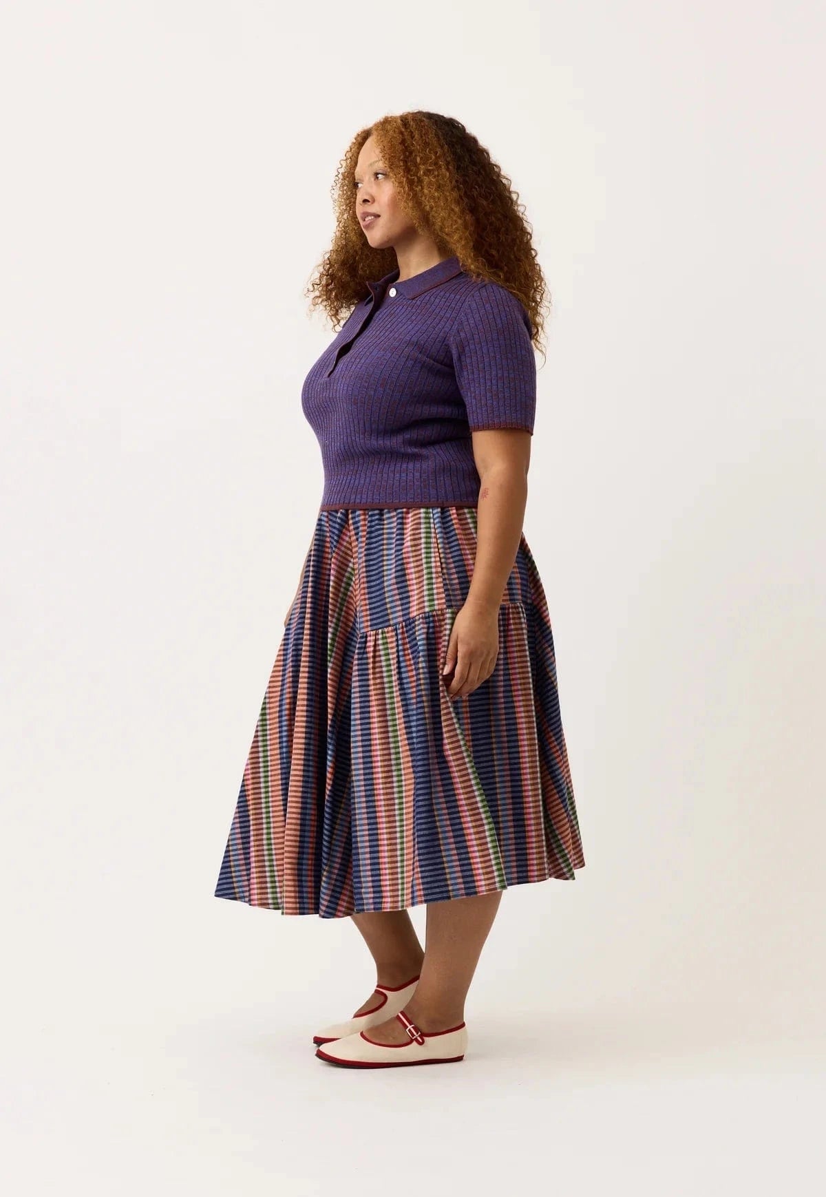 Nancybird Fashion Nancybird - Eula Line Check Skirt