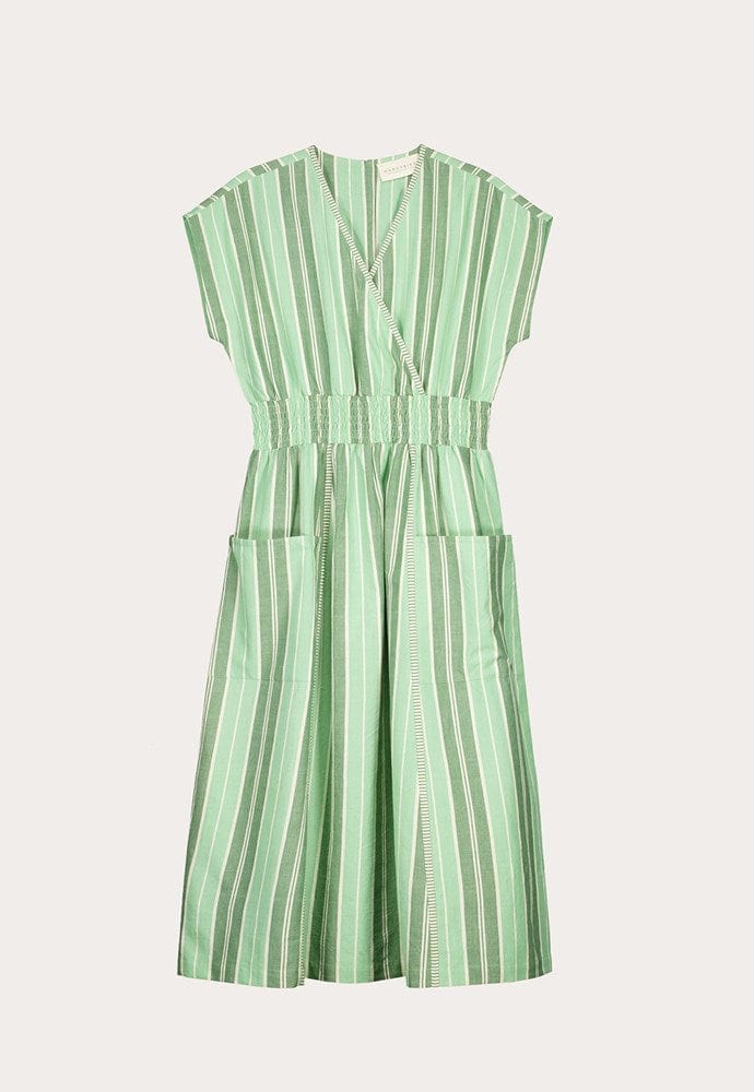 Buy Nancybird - Hana Wrap Dress - Green Stripe by Nancybird - at Hamish + Grace