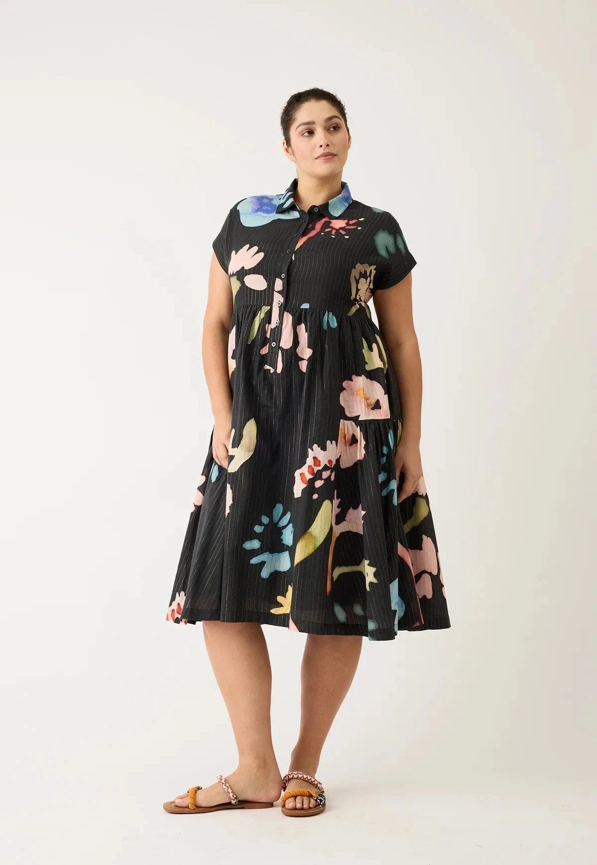 Buy Nancybird - Maja Dress - Watercolour Charcoal by Nancybird - at Hamish + Grace