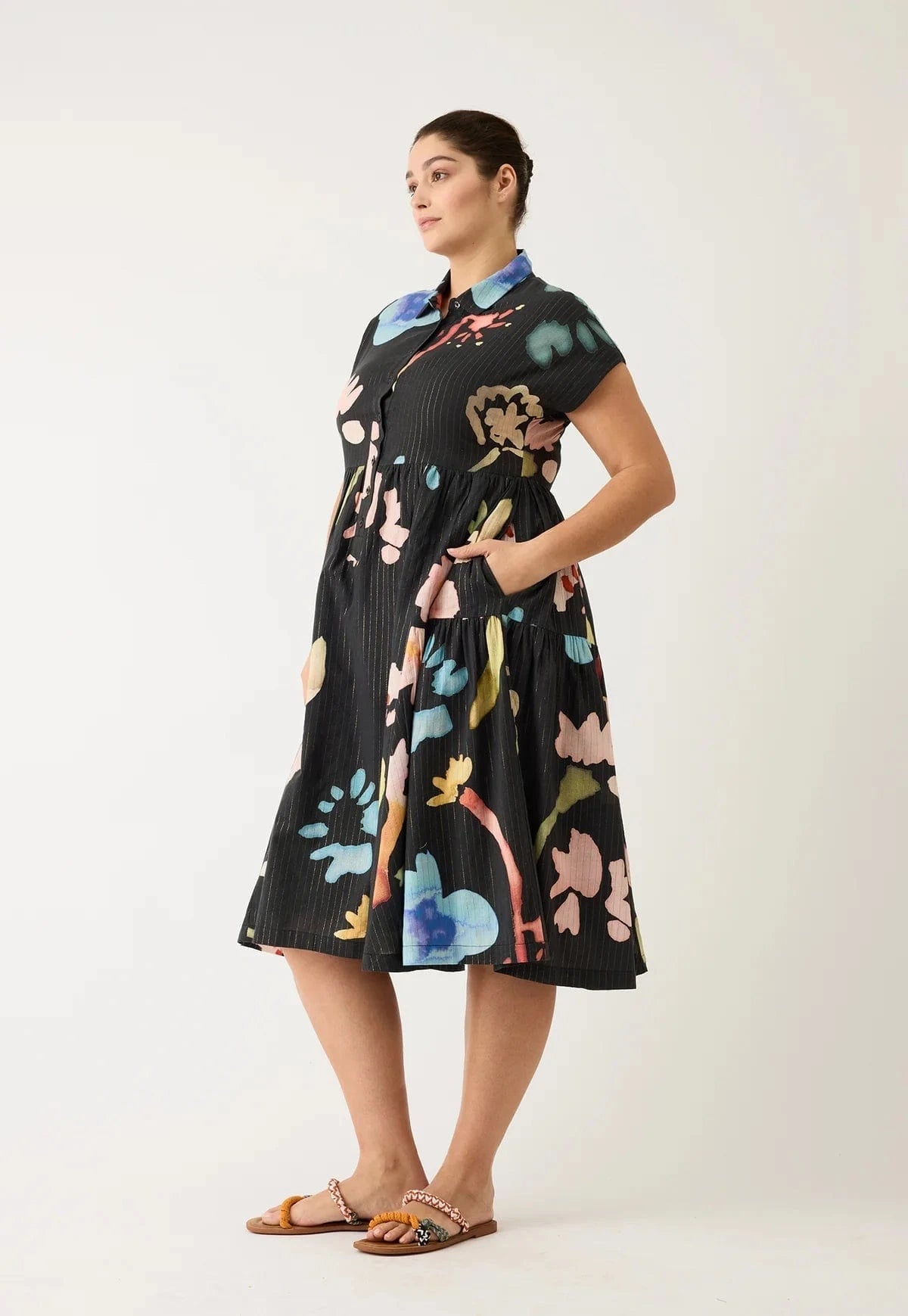 Buy Nancybird - Maja Dress - Watercolour Charcoal by Nancybird - at Hamish + Grace