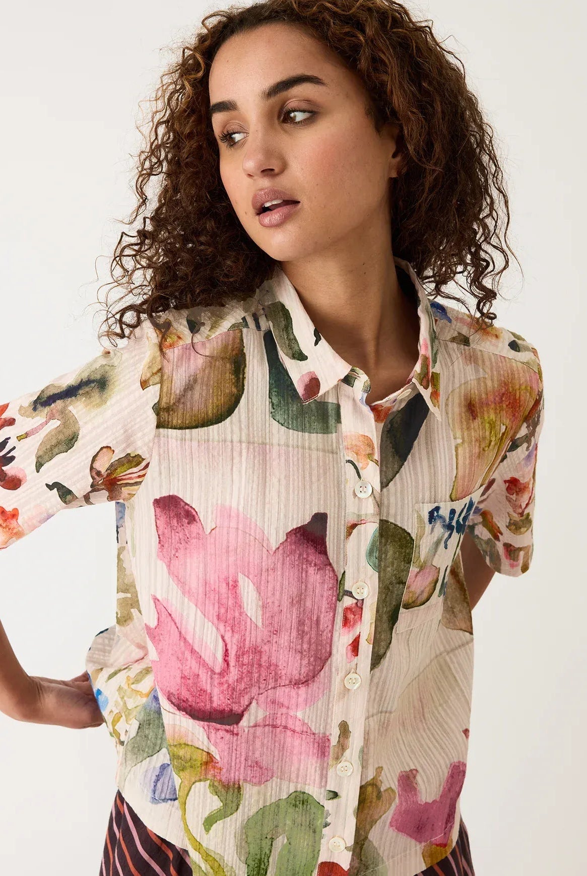 Buy Nancybird - Summer Shirt - Watercolour Collage by Nancybird - at Hamish + Grace