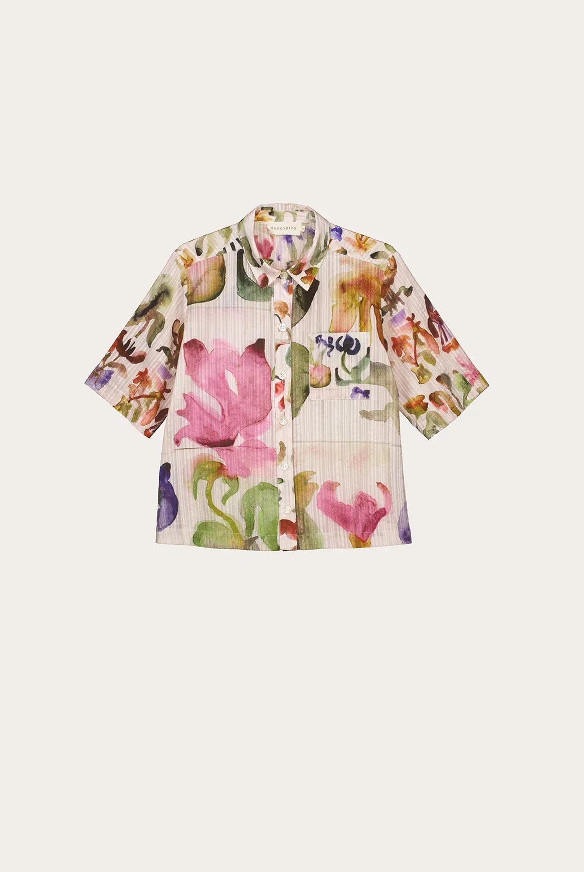 Buy Nancybird - Summer Shirt - Watercolour Collage by Nancybird - at Hamish + Grace