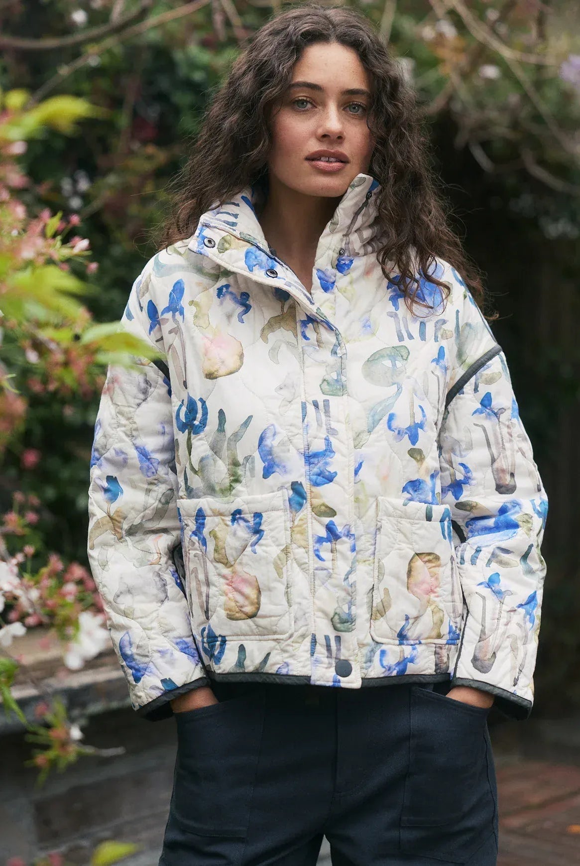 Buy Nancybird - Suri Jacket - Blue Watercolour by Nancybird - at Hamish + Grace