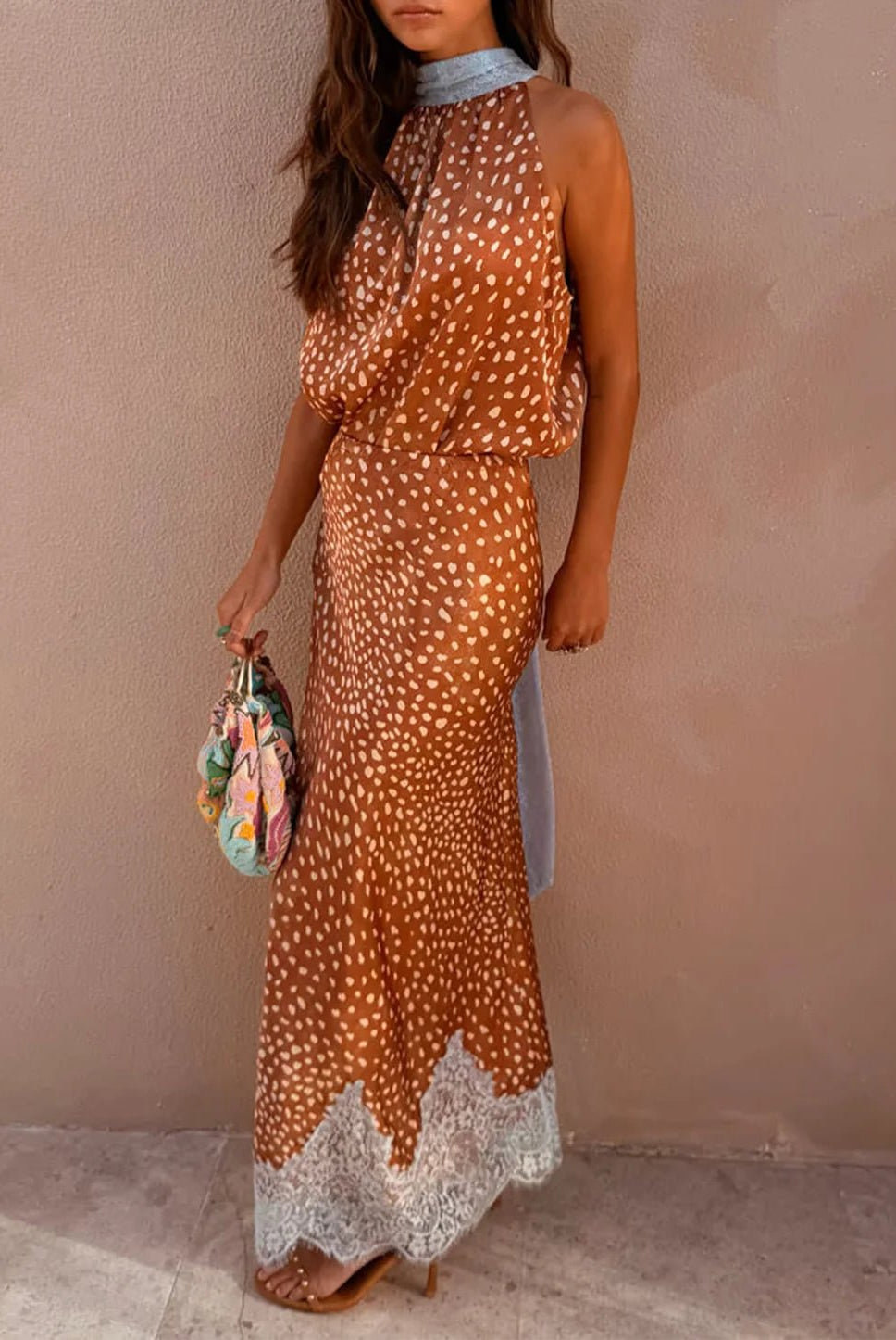 Buy Never Fully Dressed - Brown Fawn Deer Midi Skirt with Lace by Never Fully Dressed - at Hamish + Grace