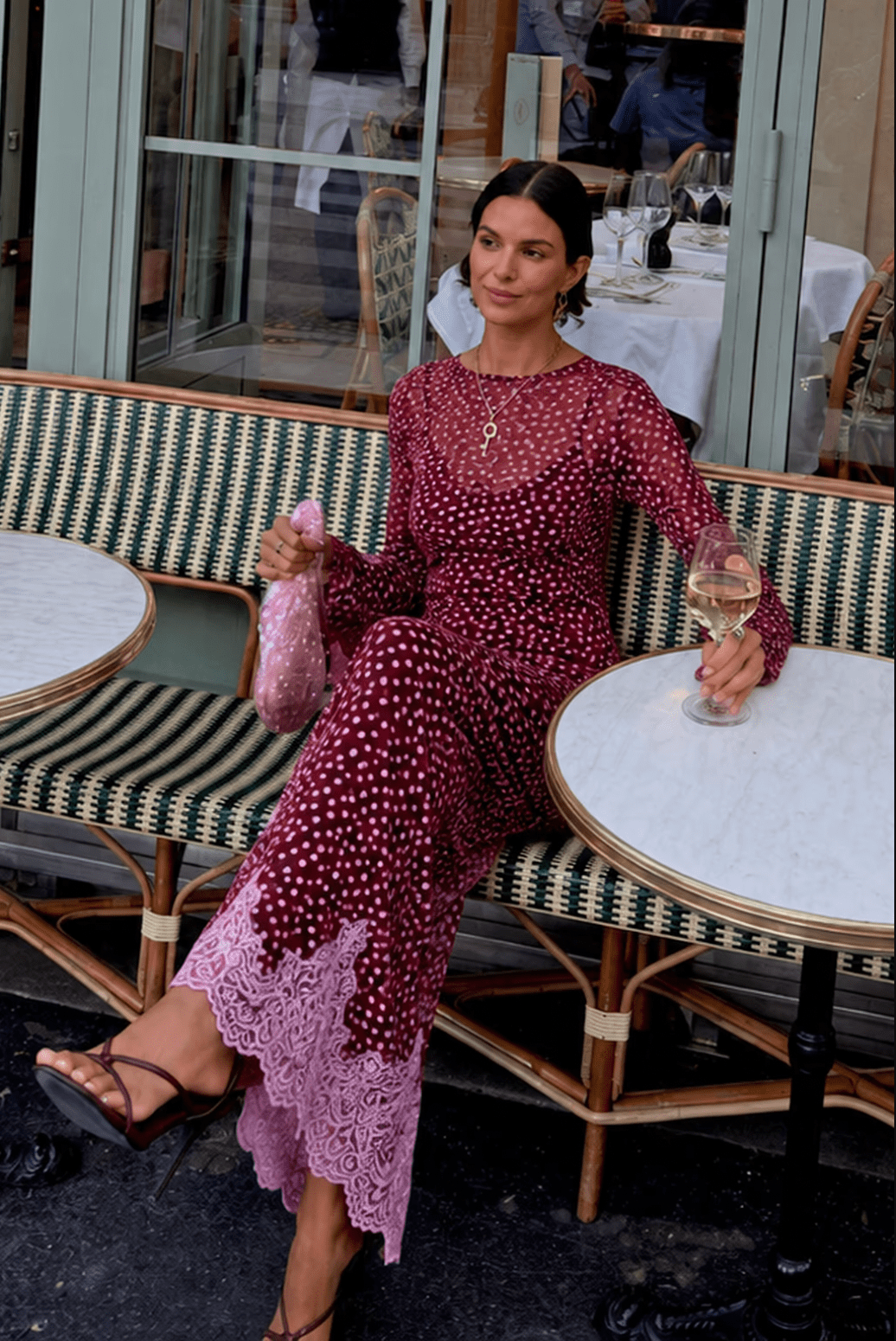 Buy Never Fully Dressed - Burgundy Deer Mesh Top by Never Fully Dressed - at Hamish + Grace