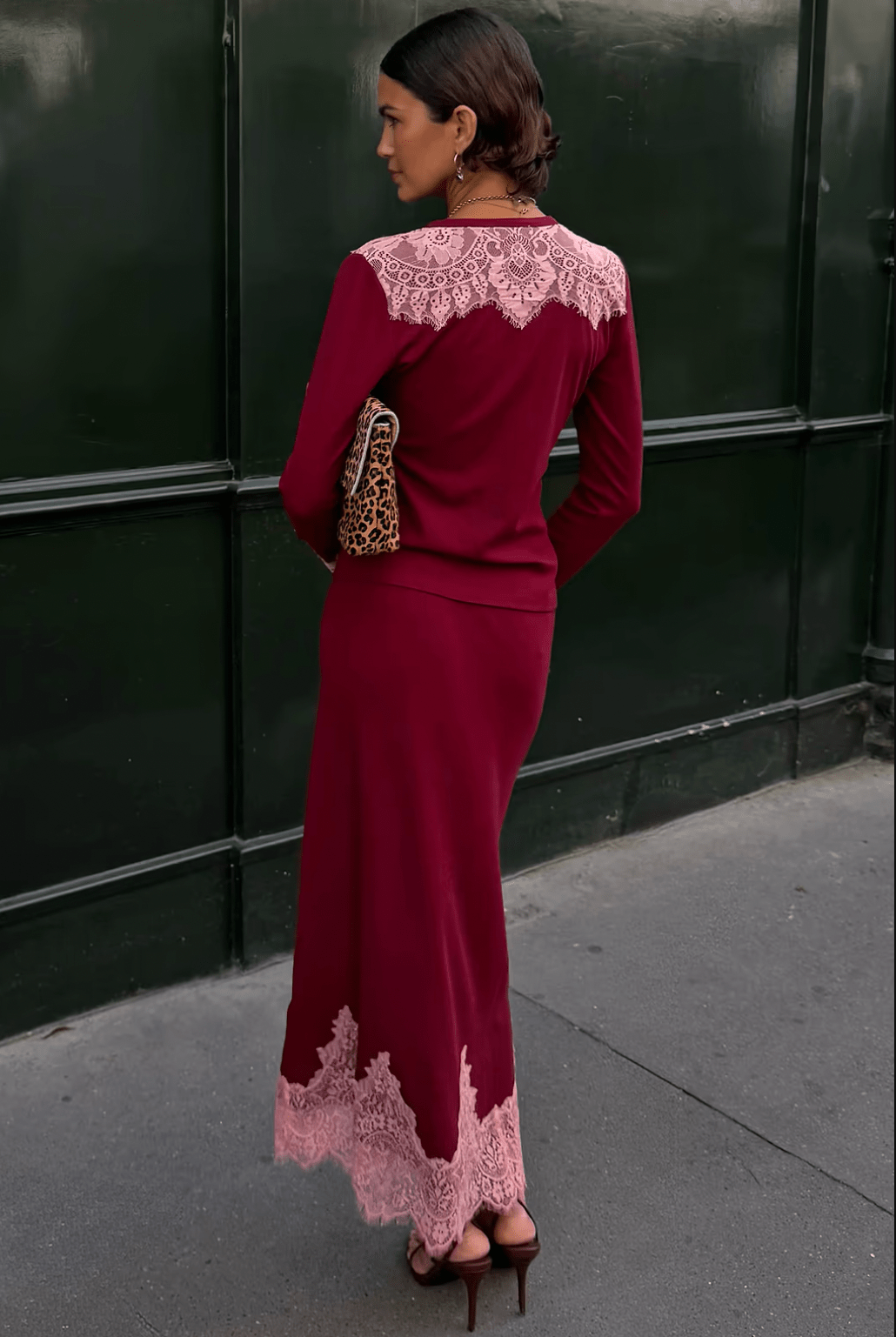 Buy Never Fully Dressed - Burgundy Lace Cardigan by Never Fully Dressed - at Hamish + Grace