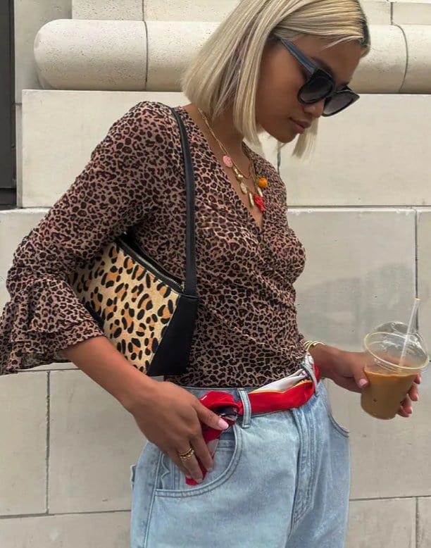 Never Fully Dressed Fashion Never Fully Dressed - Leopard Mesh George Wrap Top