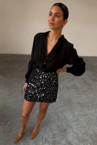 Never Fully Dressed Fashion Never Fully Dresses - Black Beaded Mirror Skirt