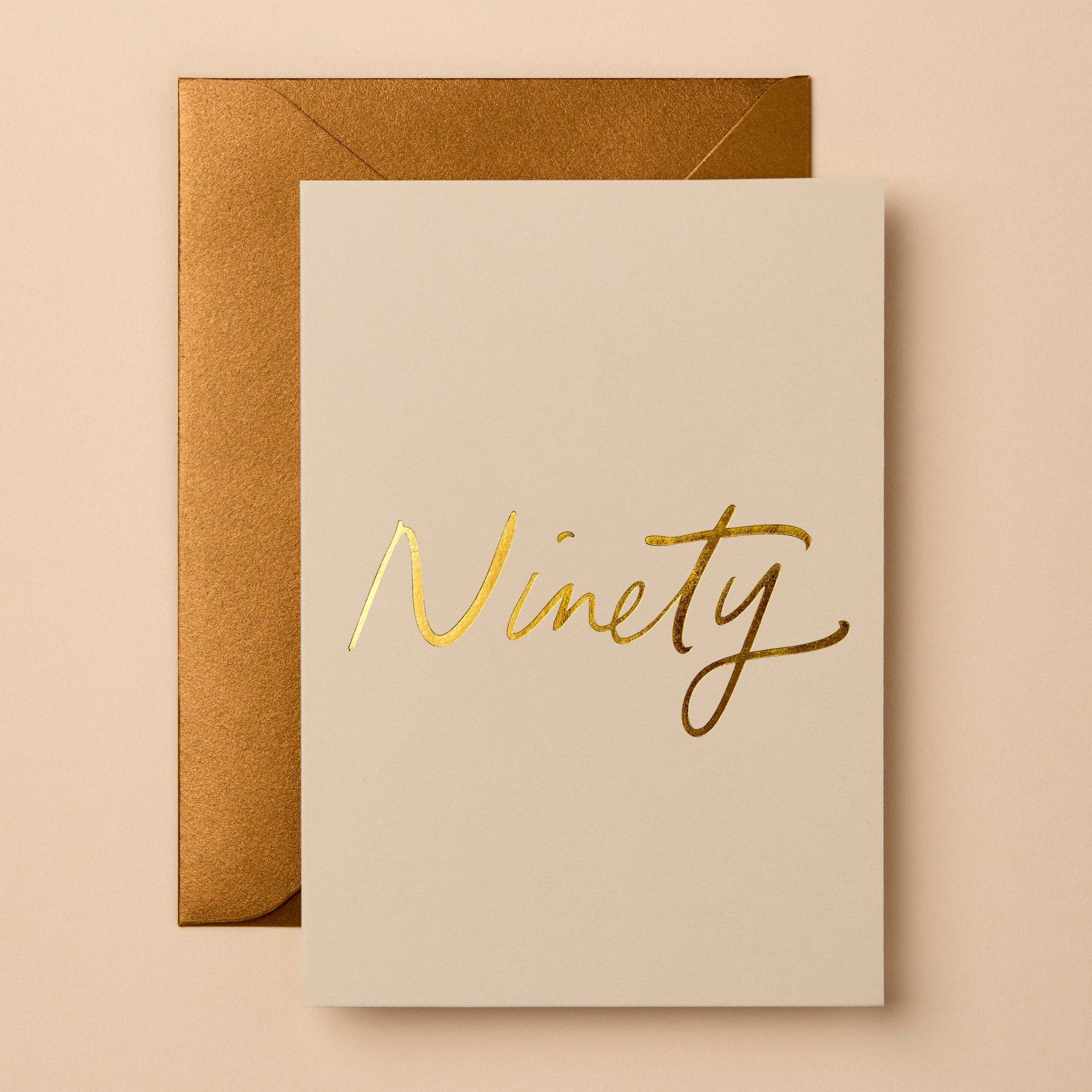 Buy Ninety Birthday Card | Signature Foil Greeting Card by Gabrielle & Celine Greeting Cards Australia - at Hamish + Grace
