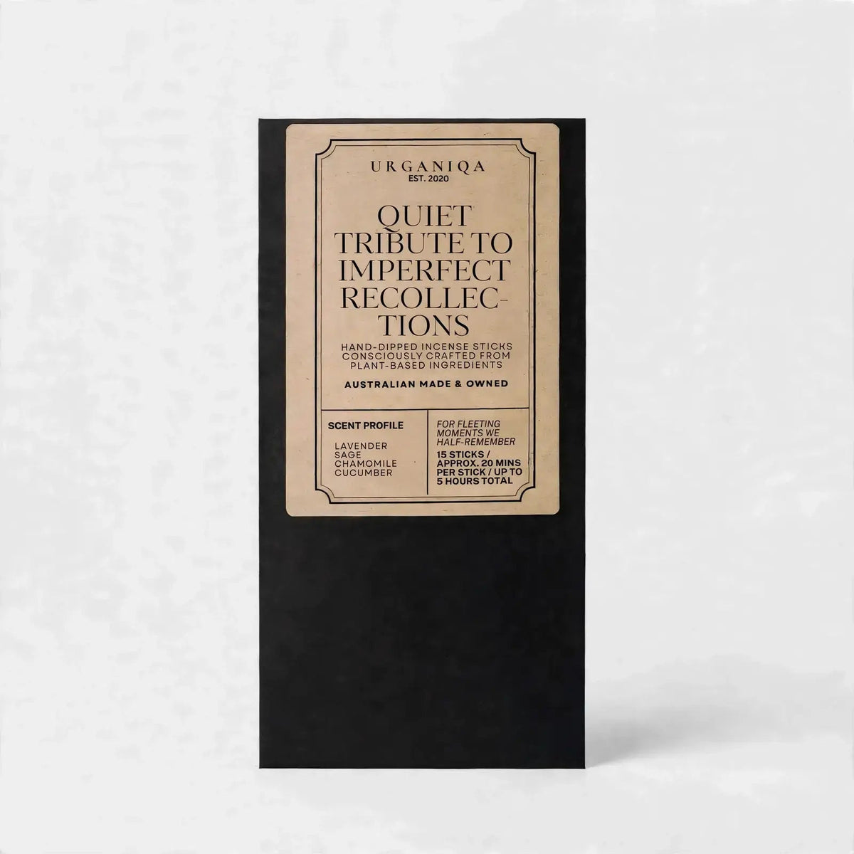 Buy Quiet Tribute to Imperfect Recollections Incense Sticks: Coloured box by Urganiqa - at Hamish + Grace