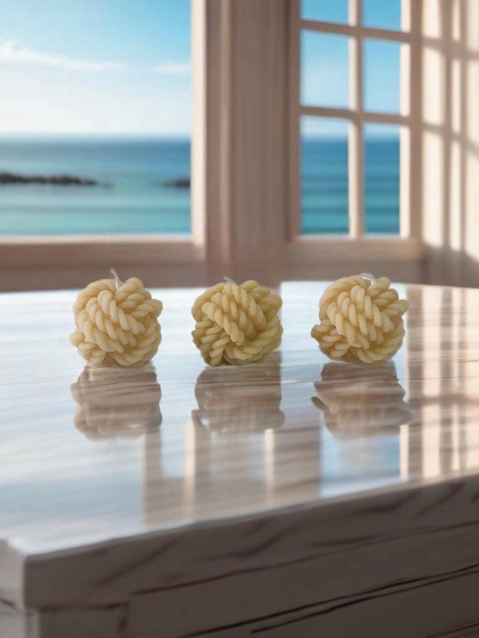 Serenes Beeswax Chandlery Homeware Beeswax Ball Candles | Rope | Box of 3