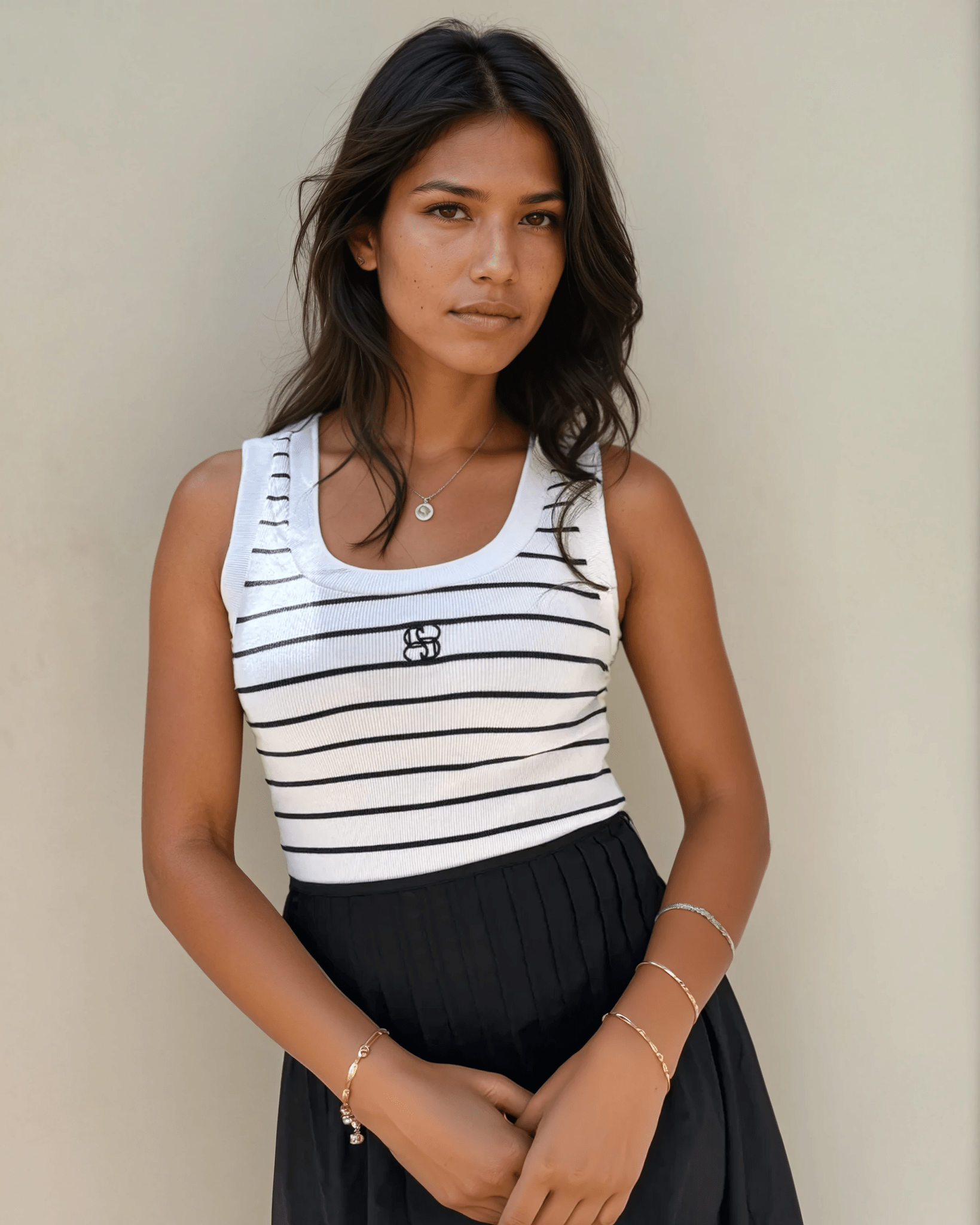 Sunny Girl Fashion Sunny Girl - Black Shirred Skirt - 140886A