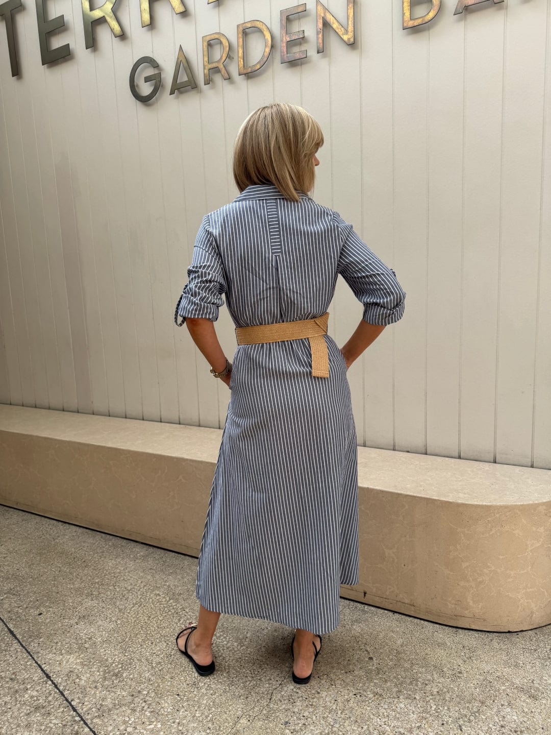 Buy Sunny Girl - Stripe Cotton Shirt Dress - Blue by Sunny Girl - at Hamish + Grace