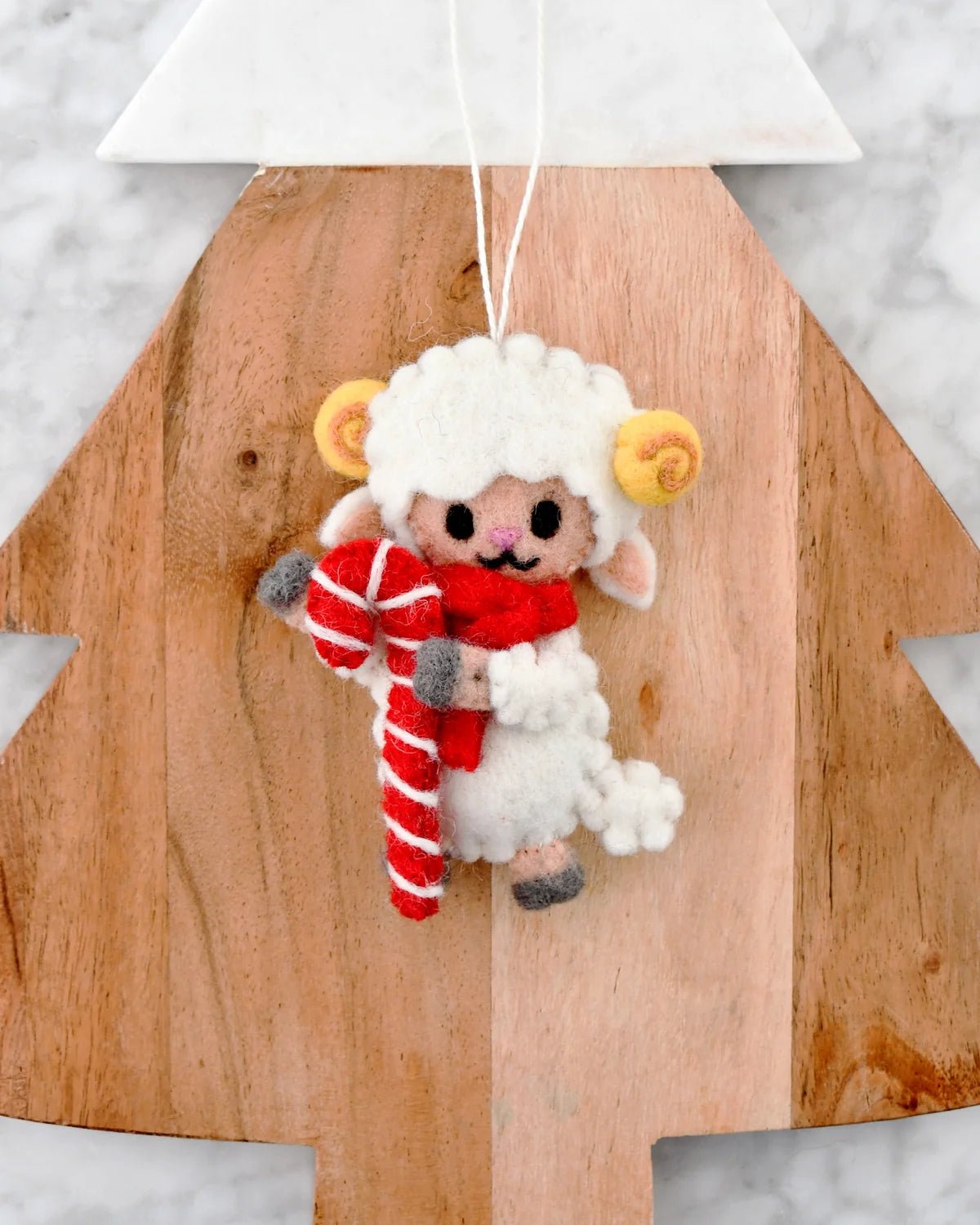 Buy Tara Treasures - Christmas Ornament - Felt Cute Lamb With Candy Cane by Tara Teasures - at Hamish + Grace
