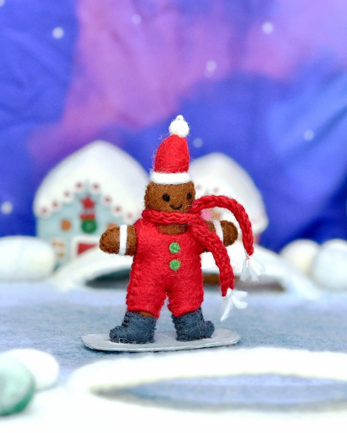 Buy Tara Treasures - Felt Gingerbread on Snowboard Ornament by Tara Teasures - at Hamish + Grace