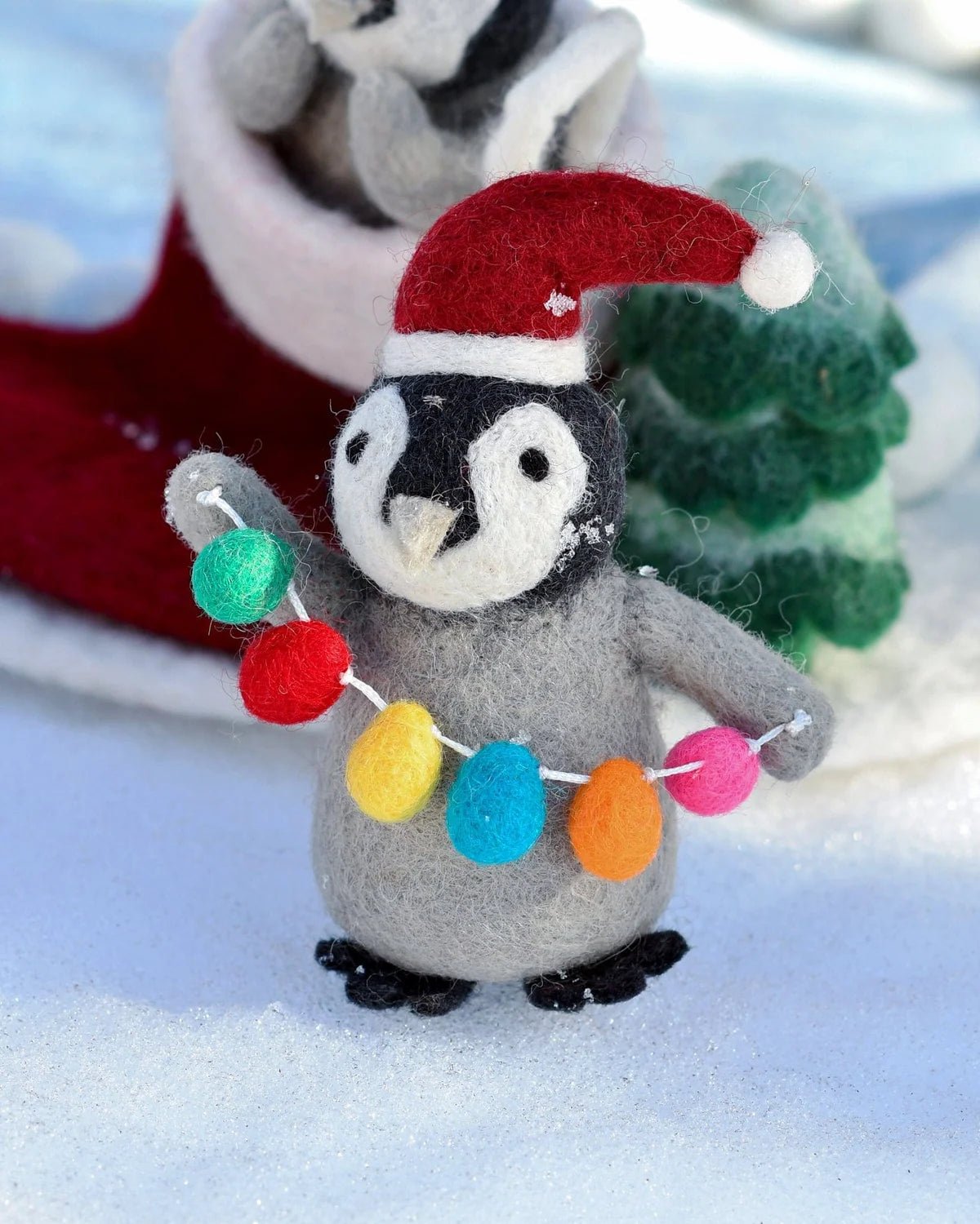 Buy Tara Treasures - Felt Penguin with Festoon Light Bulbs Toy by Tara Teasures - at Hamish + Grace