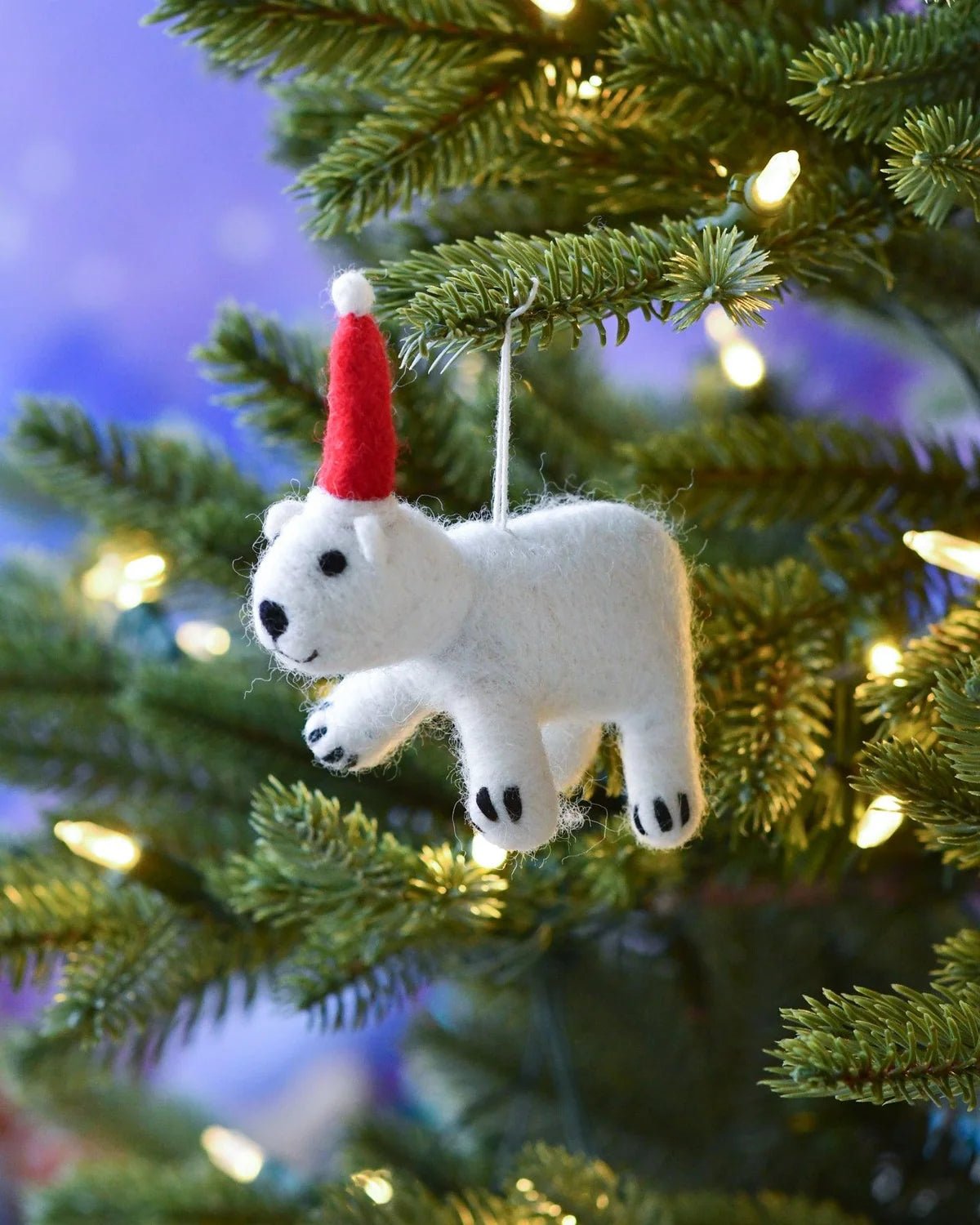 Buy Tara Treasures - Felt Polar Bear Cub Christmas Ornament by Tara Teasures - at Hamish + Grace