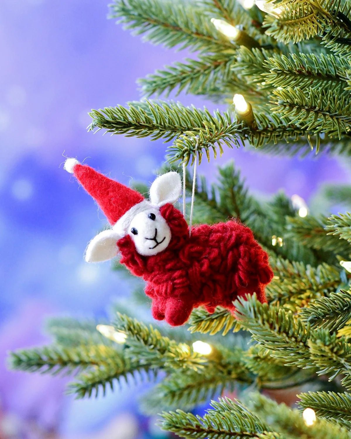 Buy Tara Treasures - Felt Red Sheep Christmas Ornament by Tara Teasures - at Hamish + Grace