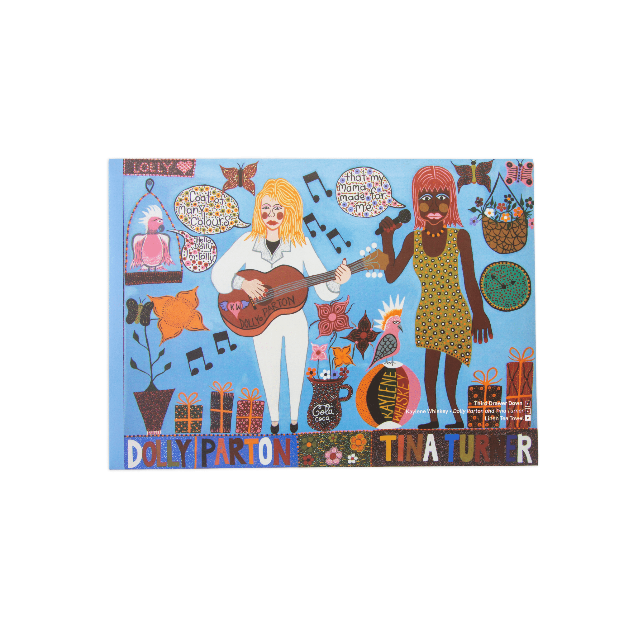 Third Drawer Down Homewares Dolly Parton and Tina Turner Tea Towel x Kaylene Whiskey: Default