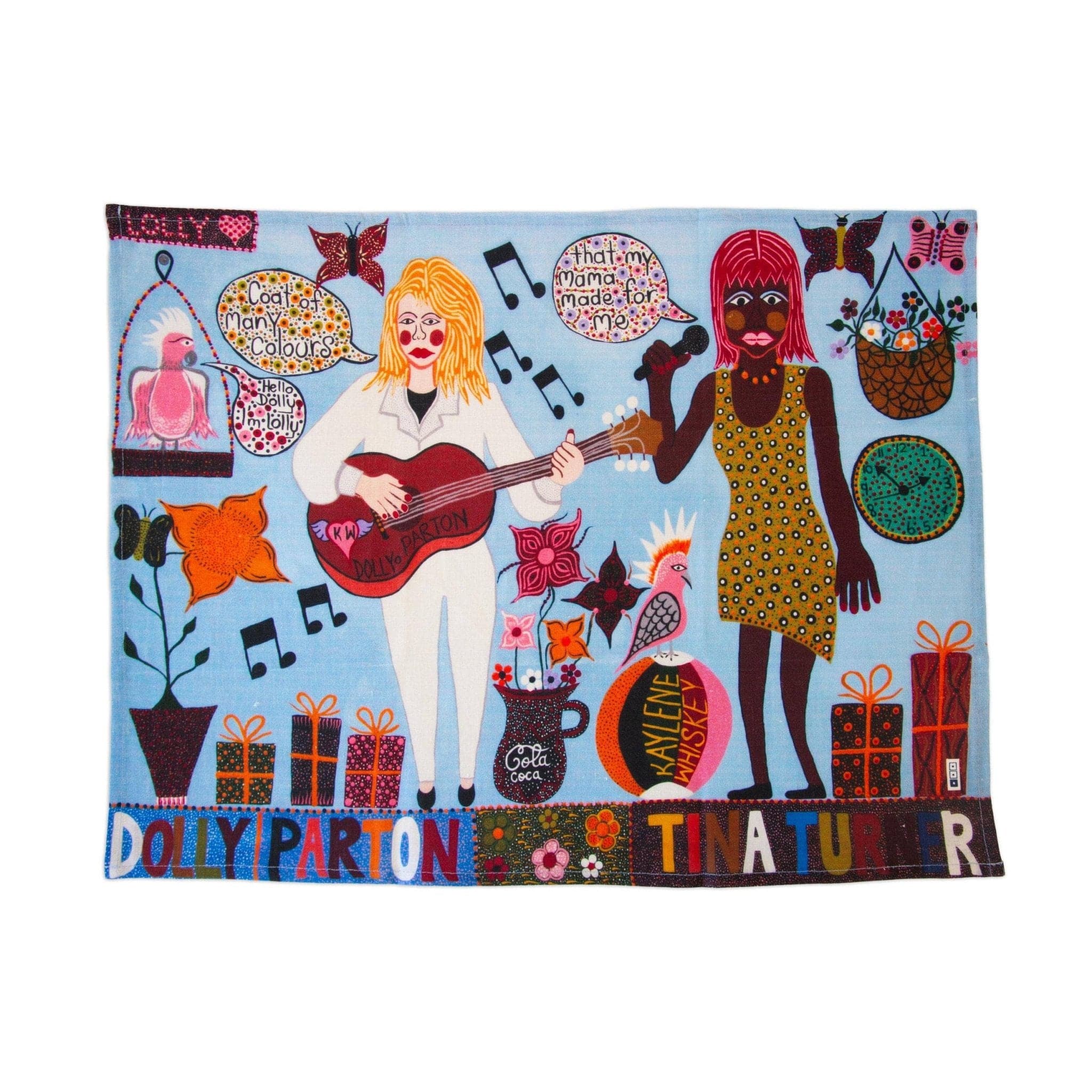 Third Drawer Down Homewares Dolly Parton and Tina Turner Tea Towel x Kaylene Whiskey: Default