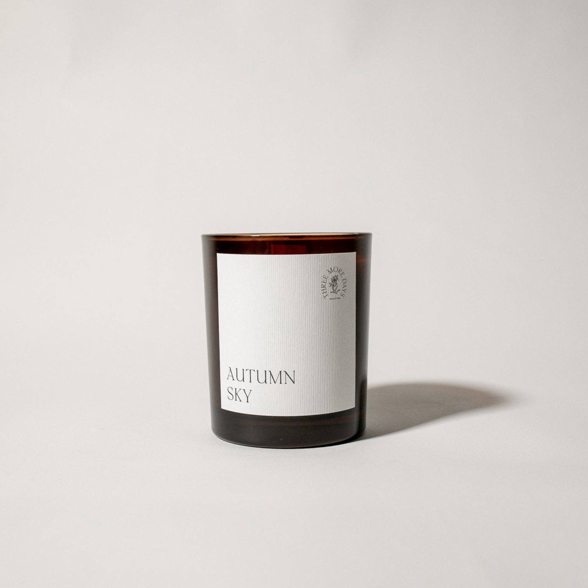 Three More Days Collection Homeware AUTUMN SKY: GARDENIA / BLACK CURRANT / YLANG-YLANG / PATCHOULI / TRUFFLE / WHITE MUSK AMBER CANDLE 200G
