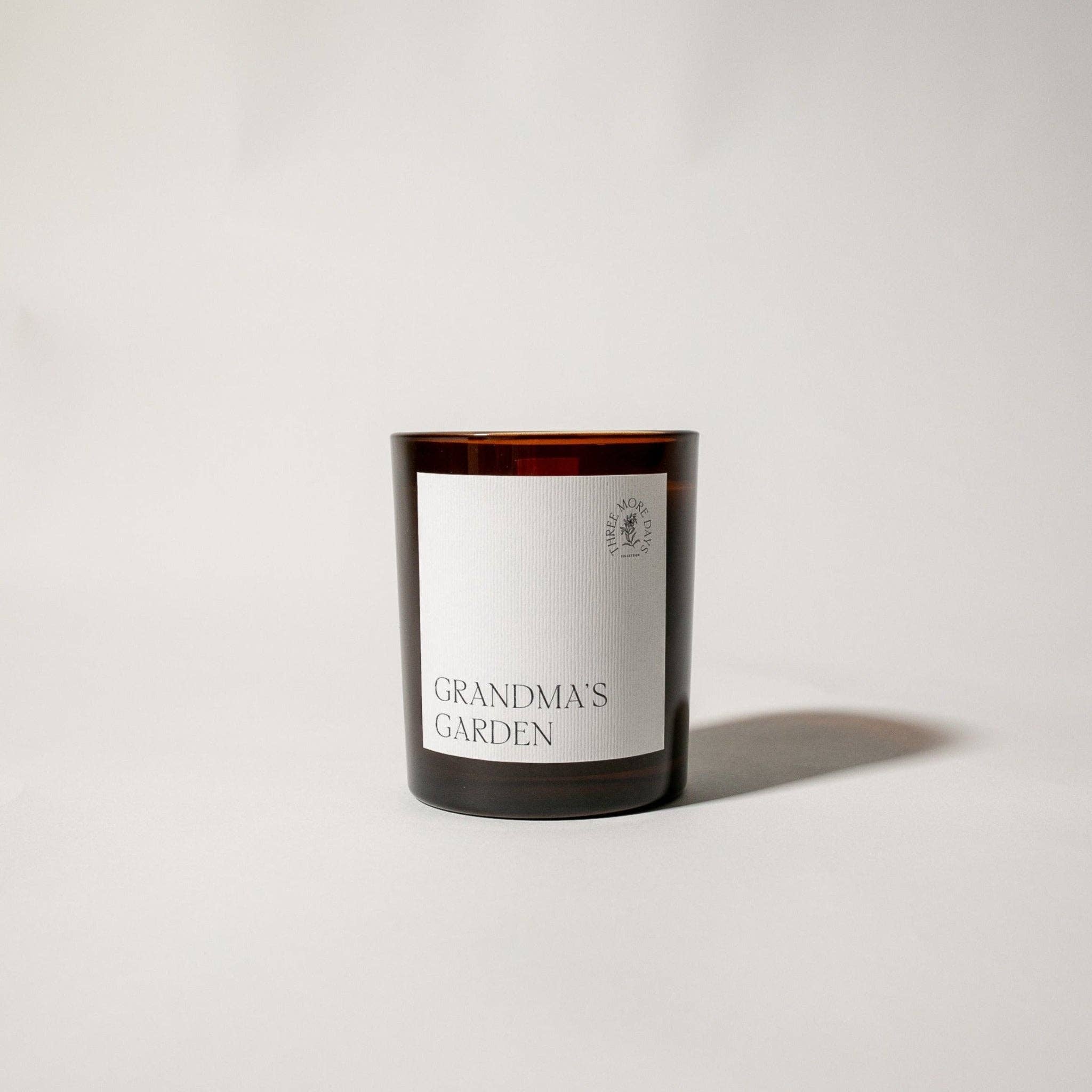 Three More Days Collection Homeware GRANDMA'S GARDEN: WHITE MUSK / BASIL / NEROLI / BERGAMOT AMBER CANDLE 200G