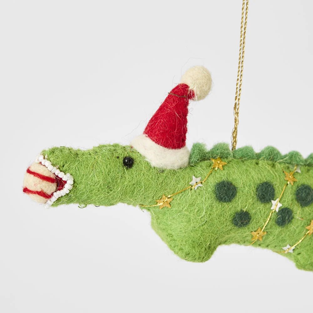 Buy Velvet and Vixen - Felt Crocodile Hanging Decoration by Velvet + Vixen - at Hamish + Grace