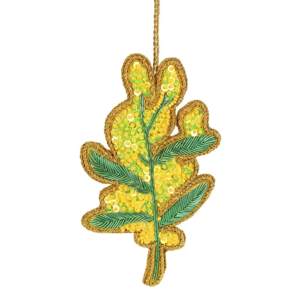 Velvet + Vixen Homewares Golden Wattle Sequin Tree Hanging Decoration