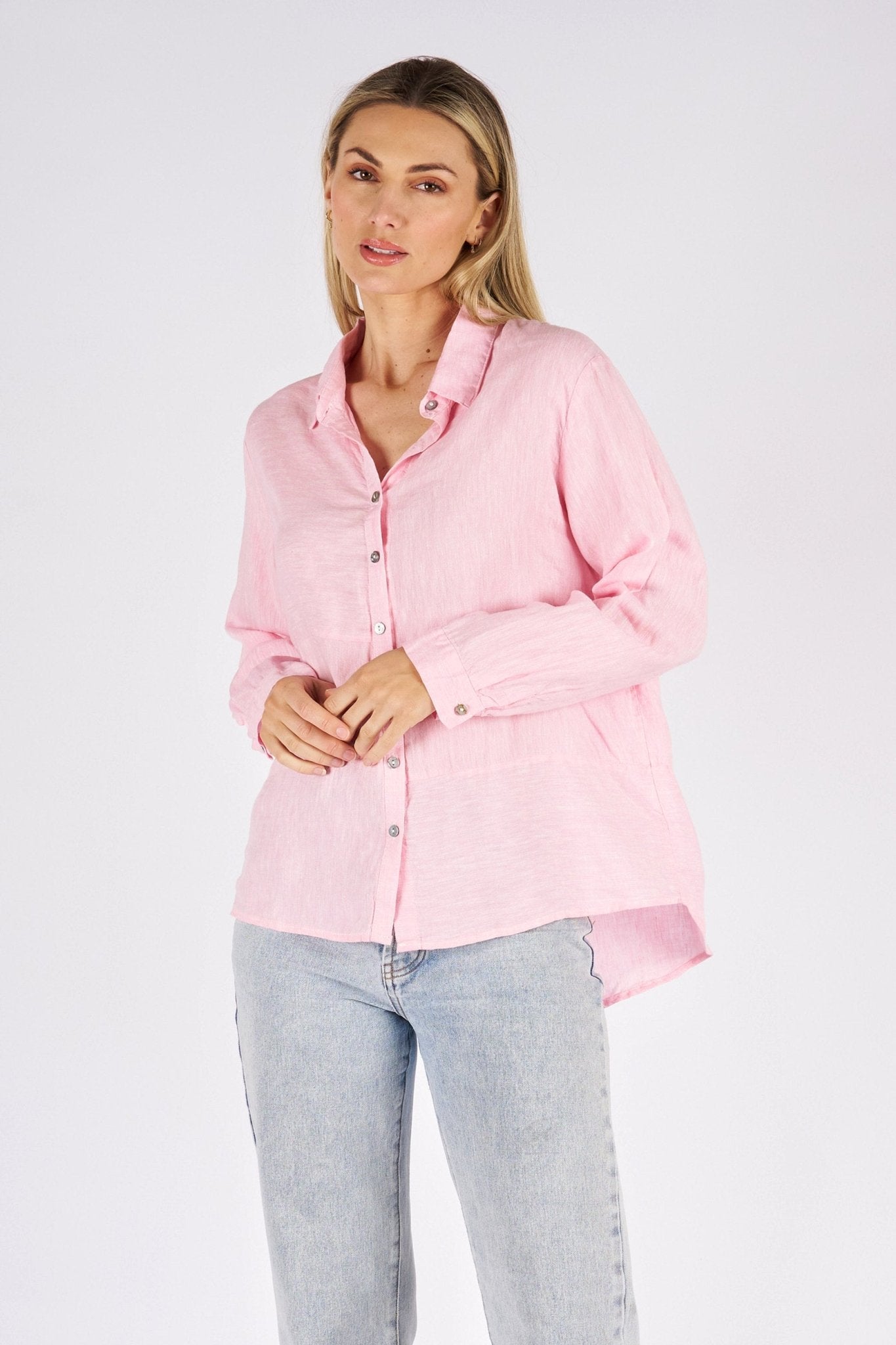 Buy Worthier The Label - Washed Linen Shirt - Pale Pink by Worthier - at Hamish + Grace