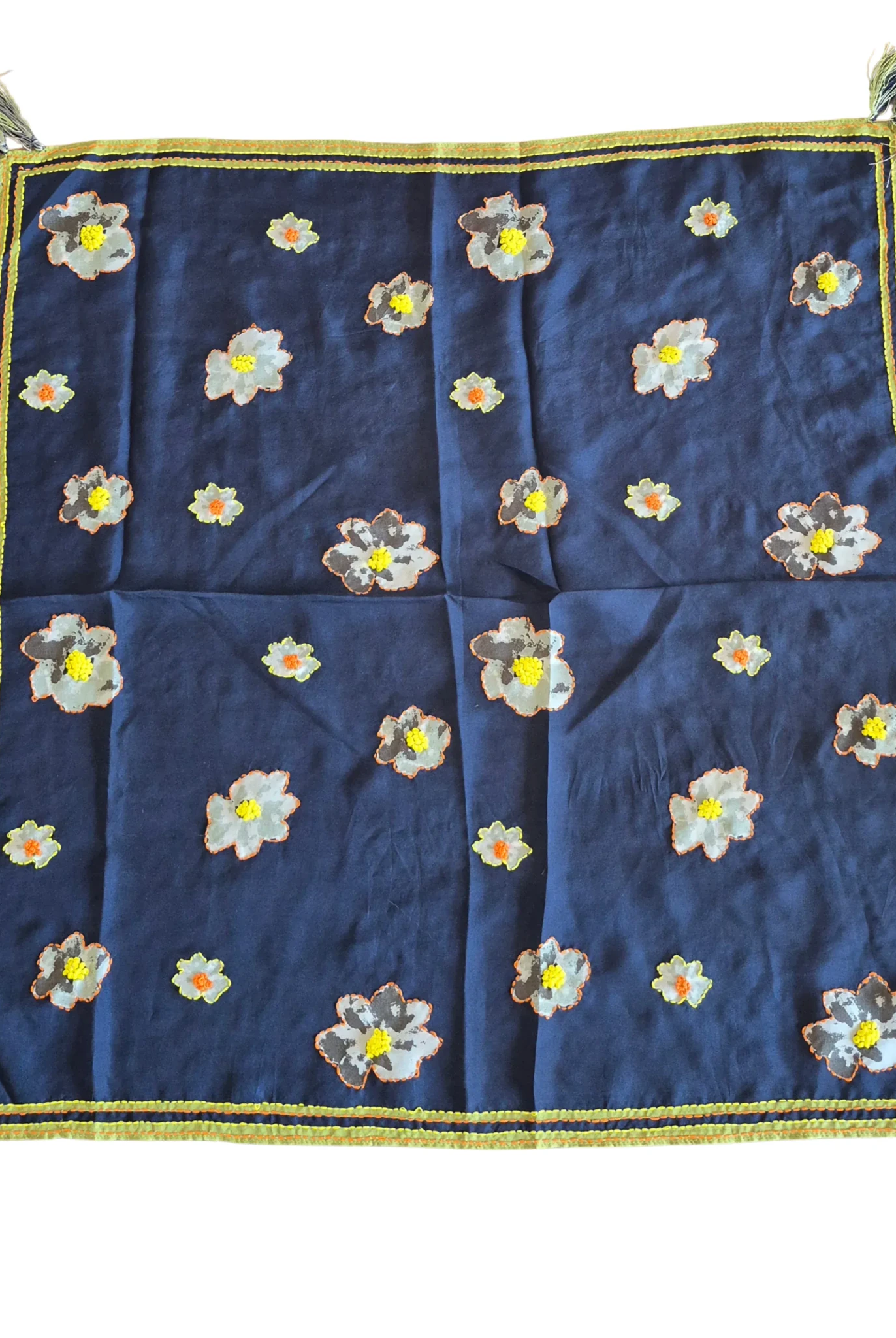 Buy Zoda | Pure Silk Blue Floral Scarf by Zoda - at Hamish + Grace