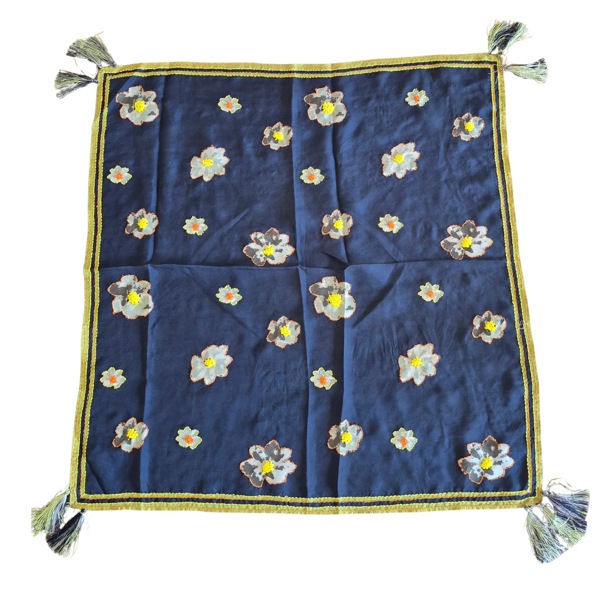 Buy Zoda | Pure Silk Blue Floral Scarf by Zoda - at Hamish + Grace