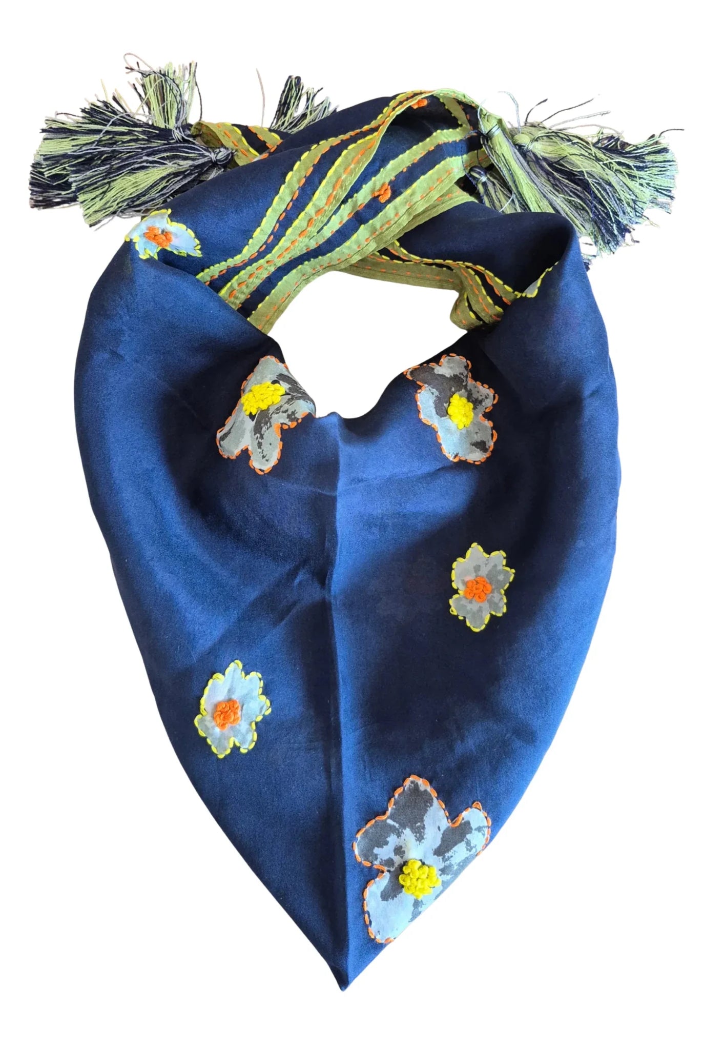 Buy Zoda | Pure Silk Blue Floral Scarf by Zoda - at Hamish + Grace