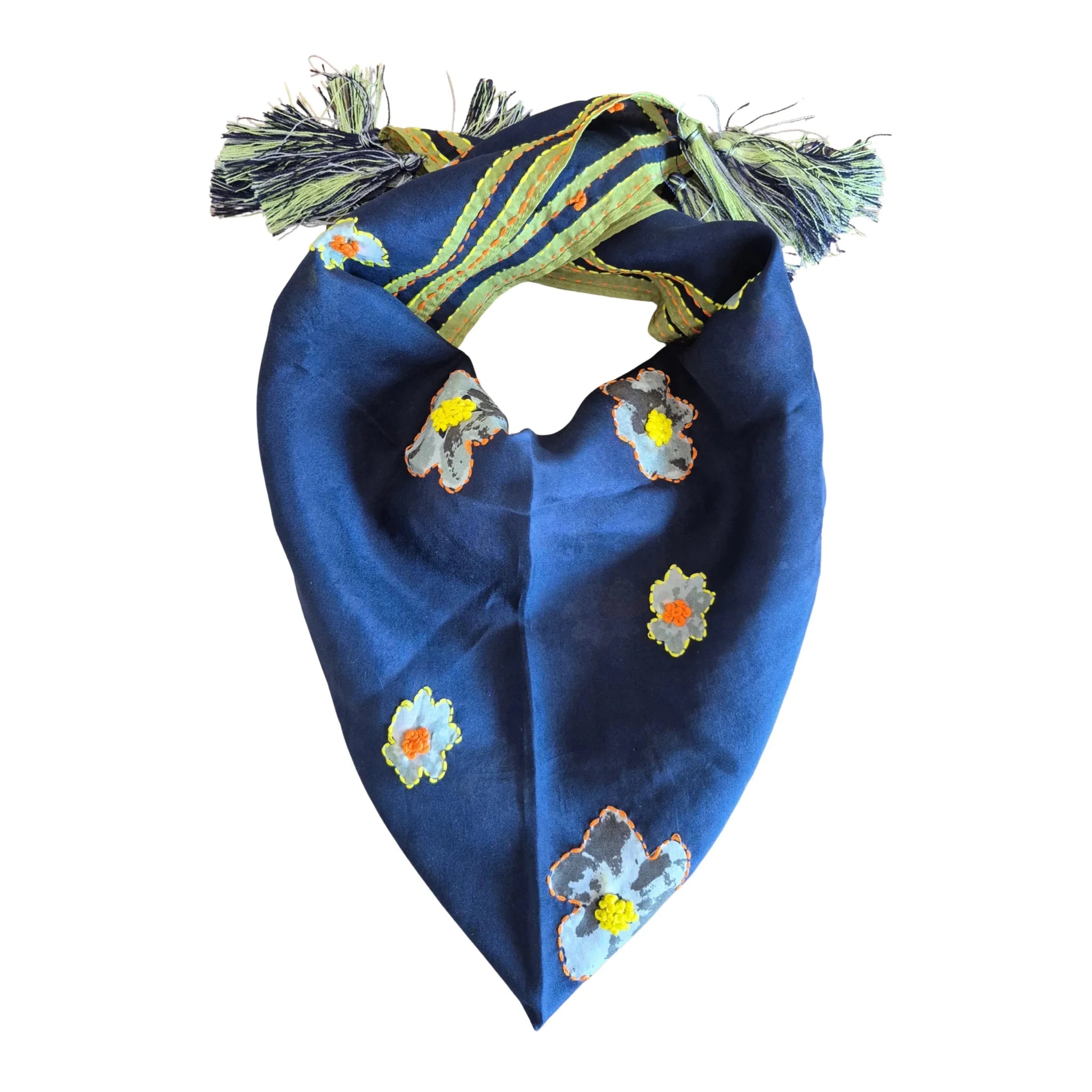 Buy Zoda | Pure Silk Blue Floral Scarf by Zoda - at Hamish + Grace